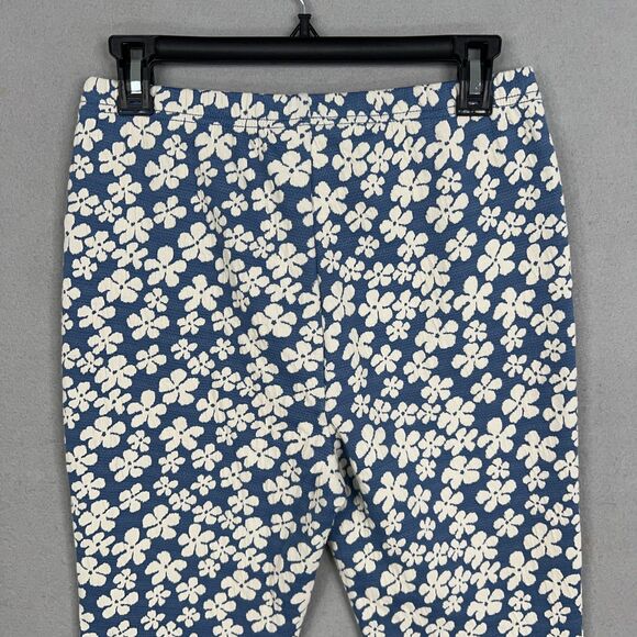 American Eagle Pants Womens Medium Blue White Floral Flare Retro Boho 90s Y2K - Picture 6 of 15